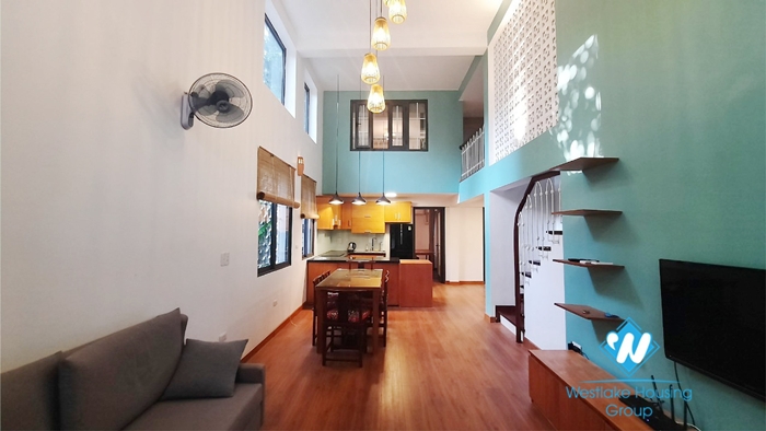 Three bedroom duplex apartment for rent in Ngoc Thuy near French international school